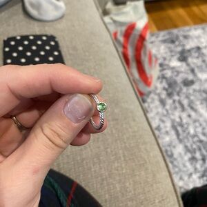 Elegant Silver and Green Gemstone Ring